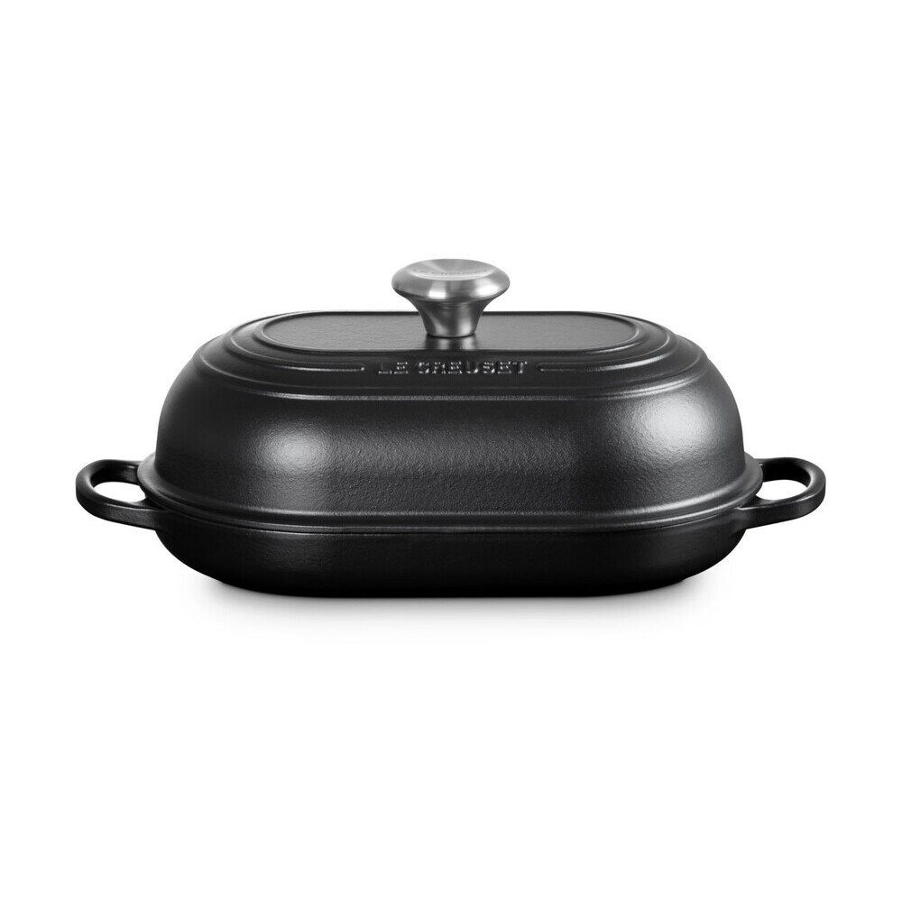 LE CREUSET Bräter Brot-Bräter 29 cm Signature Schwarz Matt, Emailliertes Gusseisen, Brot-Bräter, 1,4 l, Emailliertes Gusseisen, schwarz