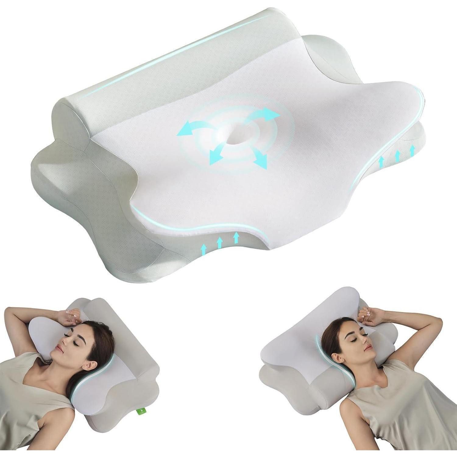 LuxusKollektion Nackenkissen Nackenkissen Memory Foam Seitenschläfer 60 x 39 x 10 12 cm