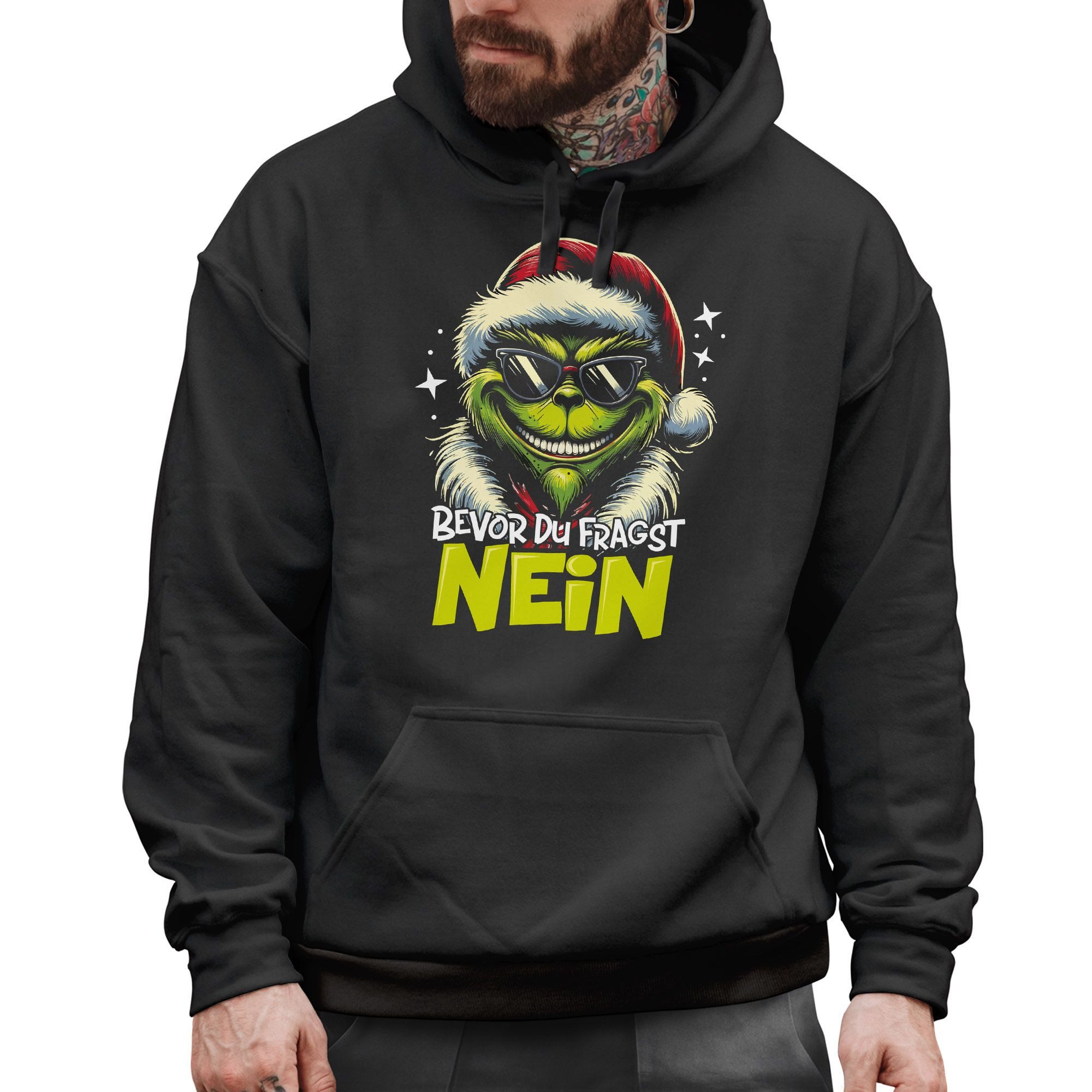 MoonWorks Hoodie Moonworks® Hoodie Herren Anti Weihnachten Nein Grinch Spru günstig online kaufen