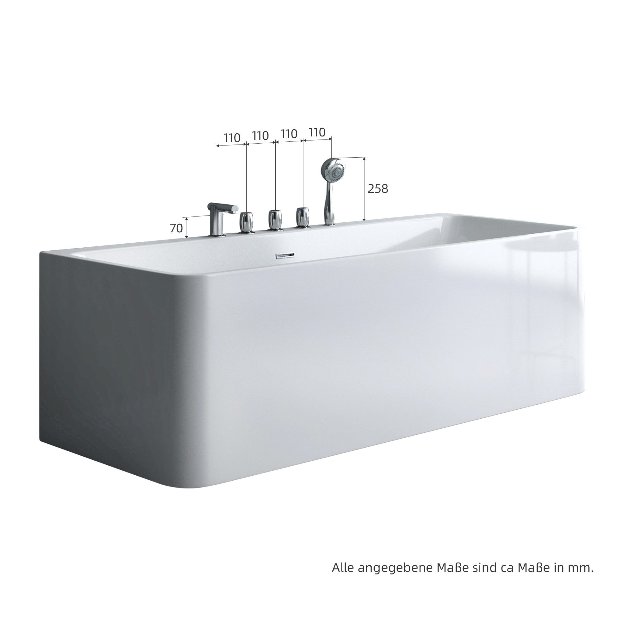 doporro Badewanne Design-Badewanne Freistehend inkl. Ablaufgarnitur B:150-1 günstig online kaufen
