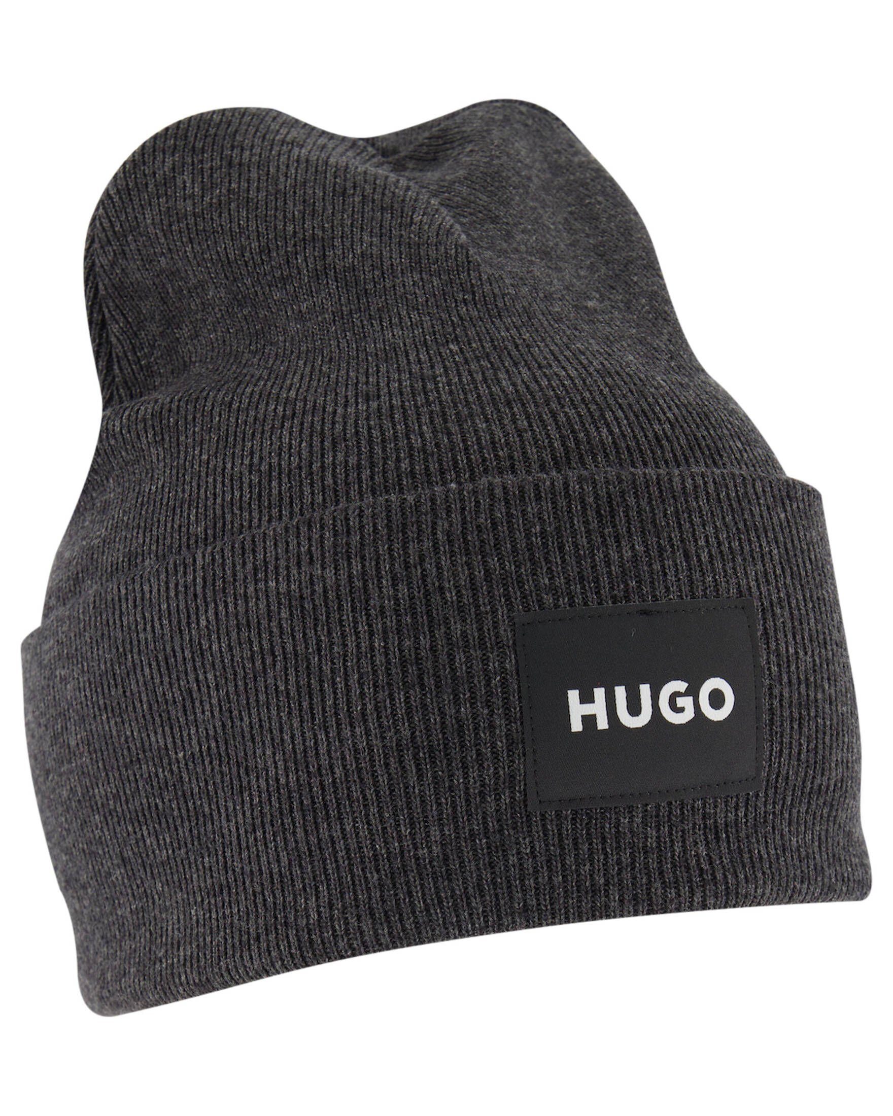 Umschlag HUGO Beanie Logo-Badge, HUGO Im mit Xevon Rippenstrick mit