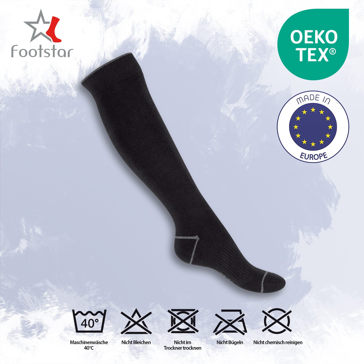 Footstar Thermosocken Herren Winter Thermo Kniestrümpfe (6 Paar) Vollfrottee