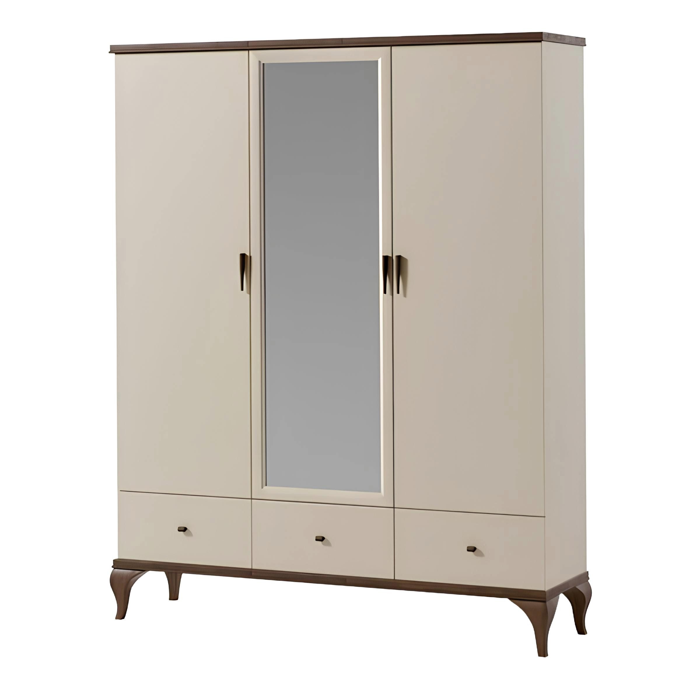 Xlmoebel Kleiderschrank Kleiderschrank aus Holz mit zeitlosem Design und viel Stauraum (Kleiderschrank) Hergestellt in Europa