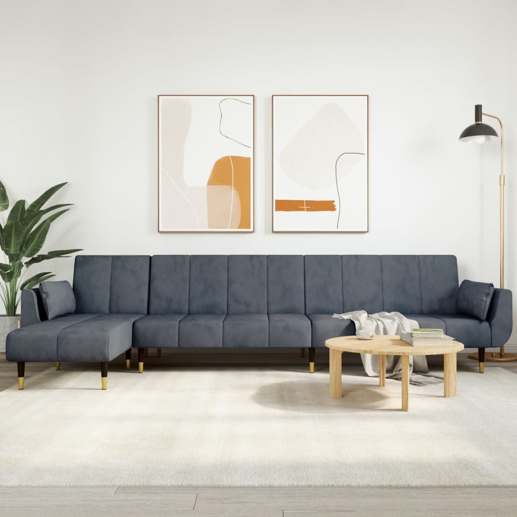 vidaXL Sofa Schlafsofa in L-Form Dunkelgrau 275x140x70 cm Samt Chaiselongue günstig online kaufen
