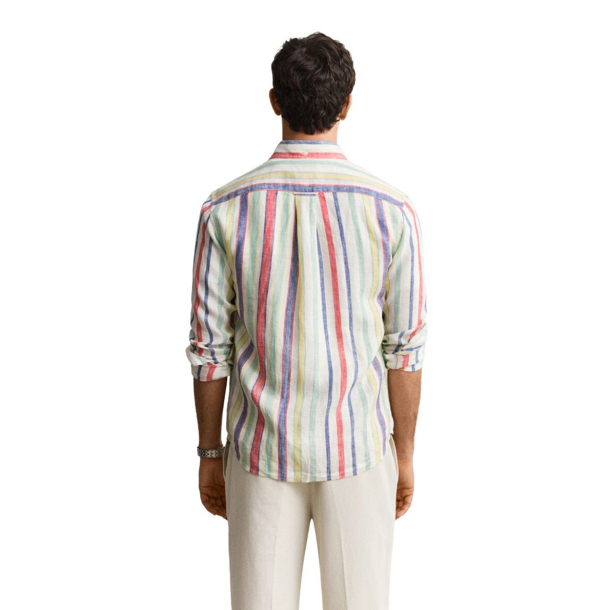 Gant Streifenhemd 3260057 Herren Hemd aus reinem Leinen mit Streifen und Logo