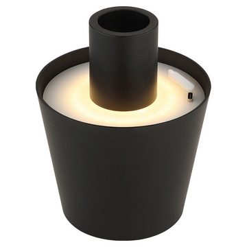 Globo Lampenschirm VANNIE, H 13 cm, Schwarz, Metall, Touchsensor, USB-Port, Dimmbar, aufsteckbar auf Glasflaschenköpfe