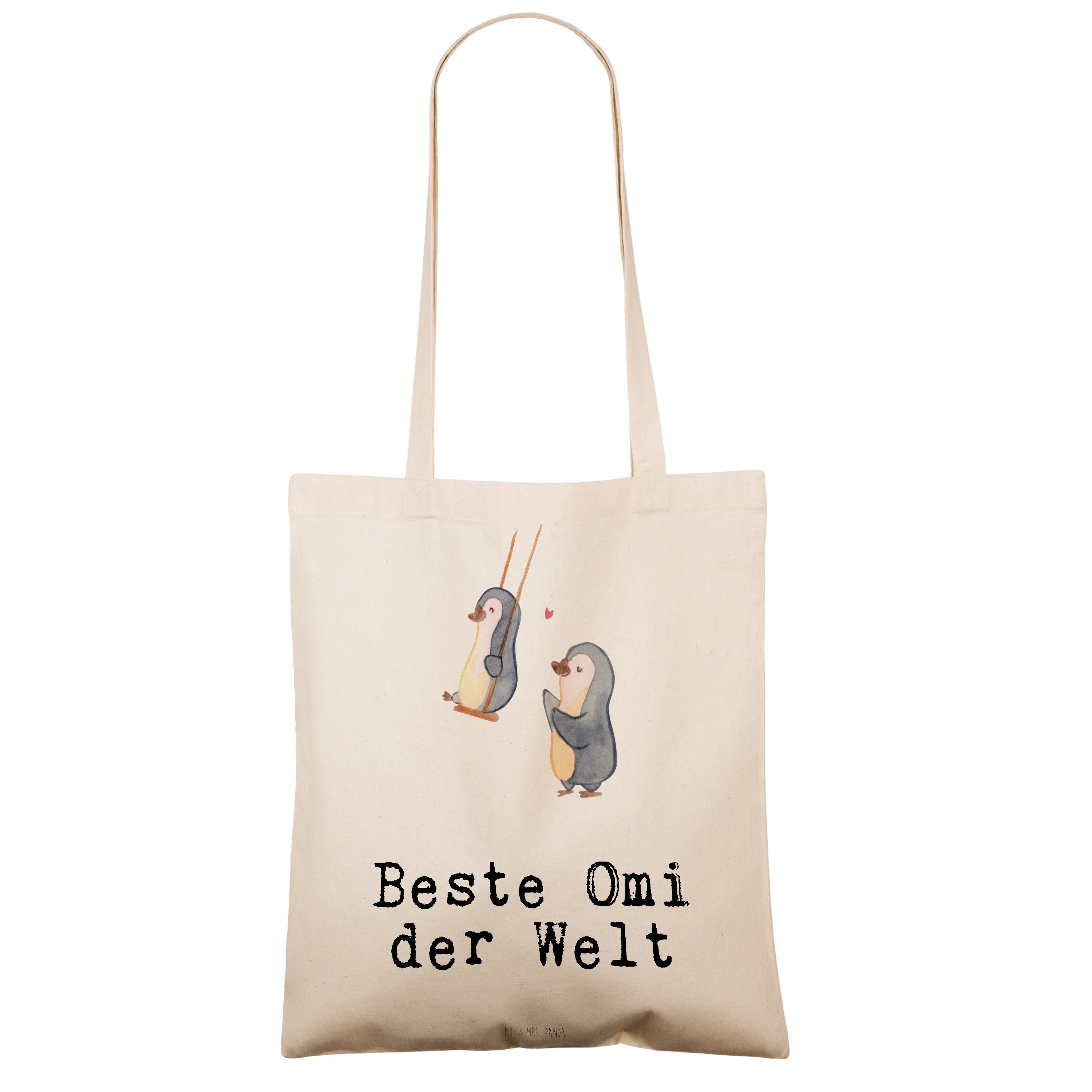 - Pinguin Mr. Omi - machen, Transparent Mrs. S Welt & Tragetasche (1-tlg) Beste der Geschenk, Freude Panda