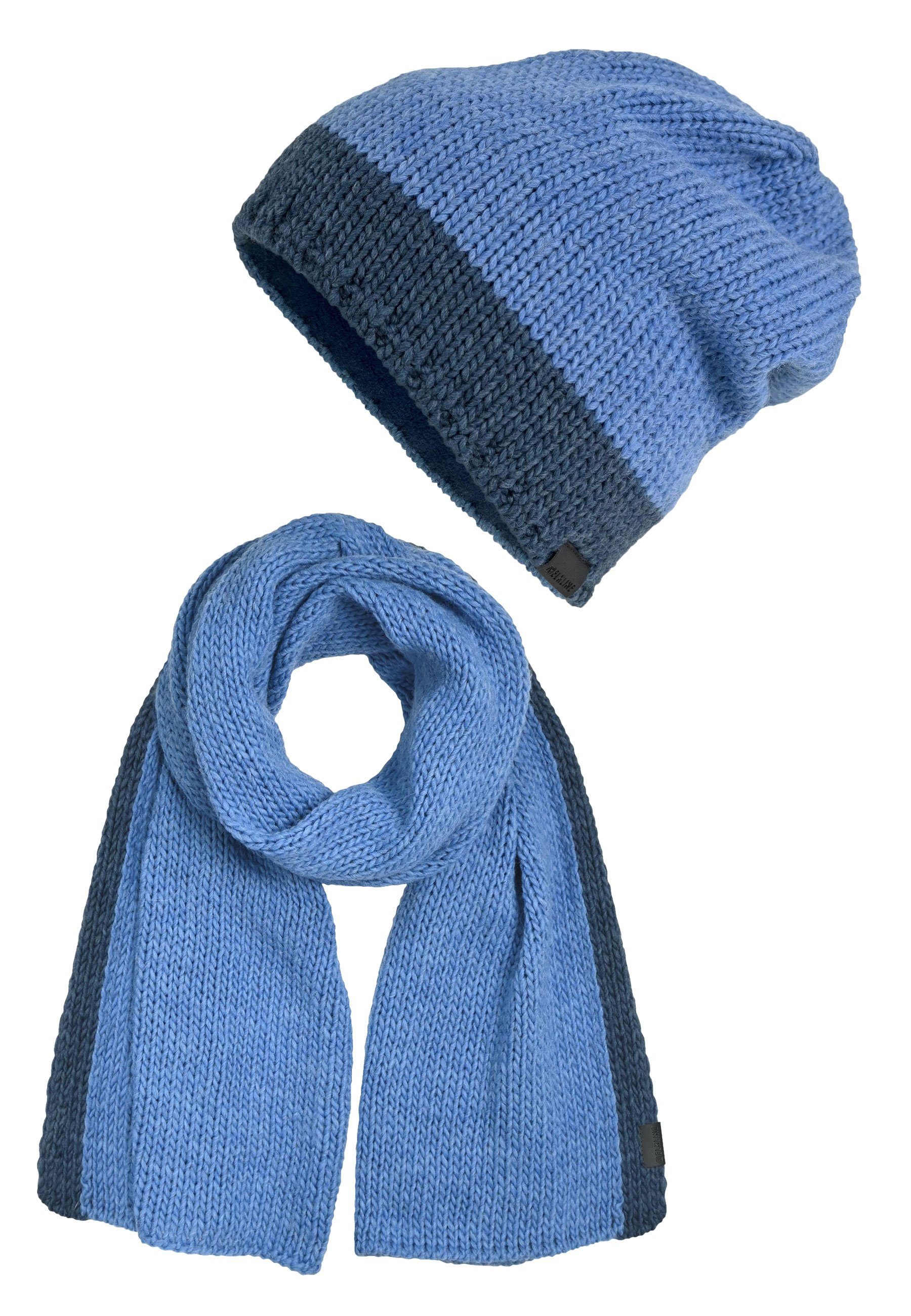 Up - mit Hat Beanie Wrapped Strickmütze blue denim Elkline gefütterter