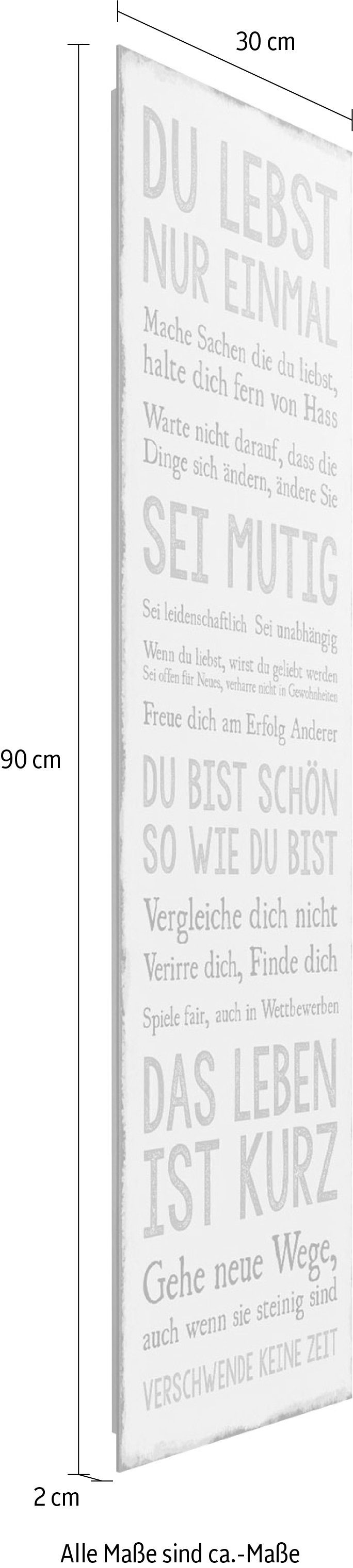 Reinders! Holzbild »Deco Panel 30x90 Das Leben«-Otto