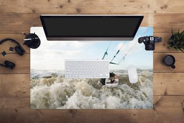 MuchoWow Gaming Mauspad Kite-Surfer auf wildem Wasser (1-St), Büro für Tastatur und Maus, Mousepad Gaming, 90x60 cm, XXL, Großes
