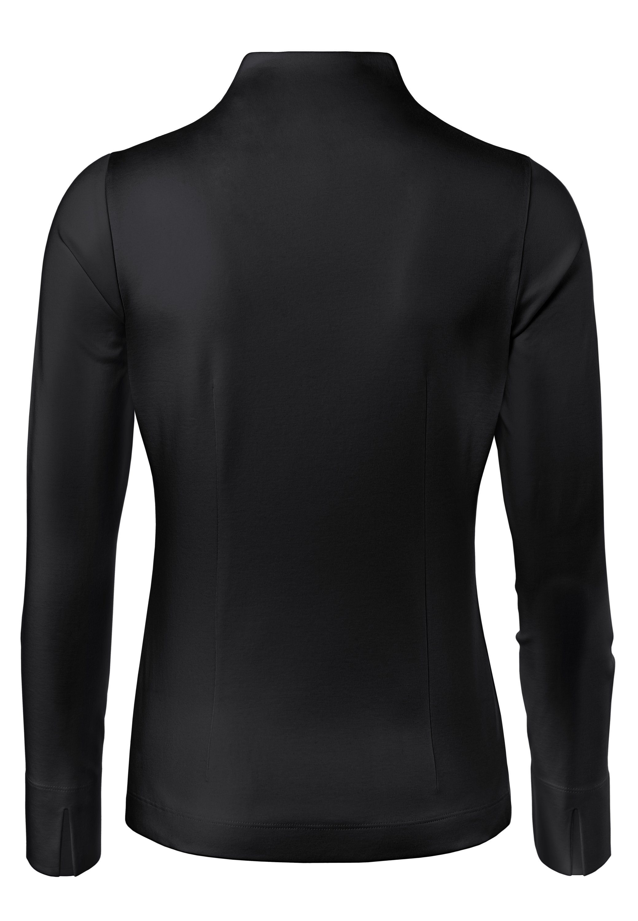 Vincenzo Boretti Klassische Bluse leicht tailliert Jersey Kelchkragen