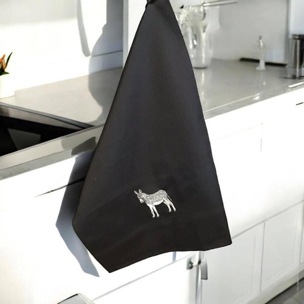 Vista Portuguese Geschirrtuch Esel bestickt in Schwarz
