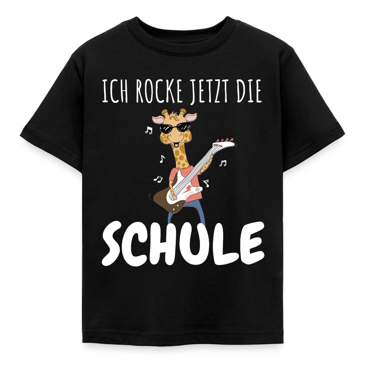 Spreadshirt T-Shirt Ich Rocke Jetzt Die Schule Giraffe Einschulung Kinder T-Shirt (1-tlg)