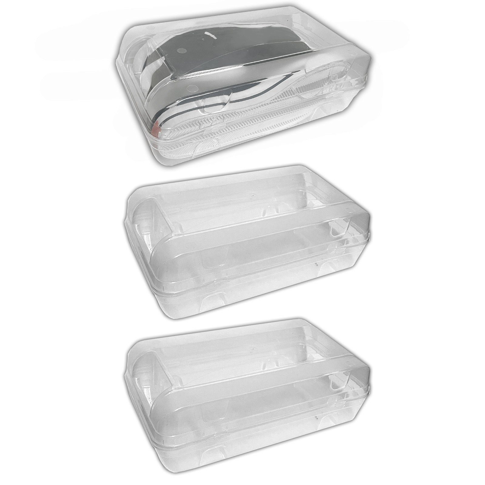 HAC24 Schuhbox Schuhorganizer Schuhe Aufbewahrungsbox Box (3 St), Transparent Stapelbar 32x17x10 cm