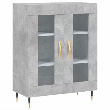 vidaXL Vitrine Highboard Betongrau 69,5x34x180 cm Holzwerkstoff Glas Vitrine