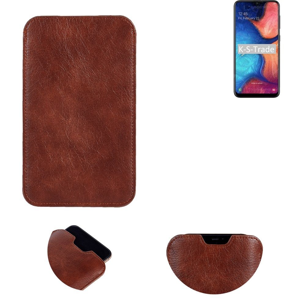 K-S-Trade Handyhülle für Samsung Galaxy A20, Schutzhülle Handyhülle Handytasche Kunstleder Sleeve in braun