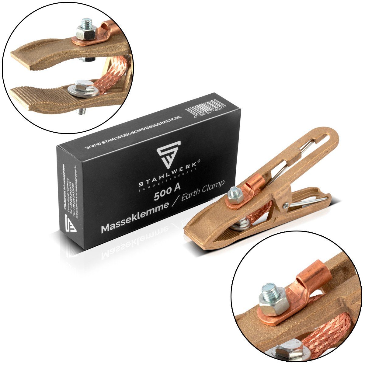 STAHLWERK Elektrowerkzeug-Set Massezange und Masseklemme bis 500 A