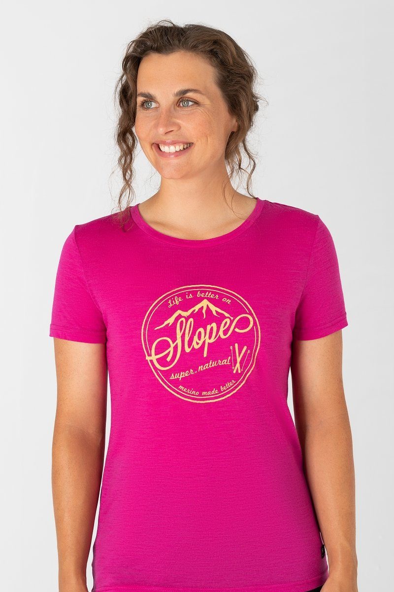 SUPER.NATURAL Print-Shirt Merino T-Shirt W SLOPES günstig online kaufen