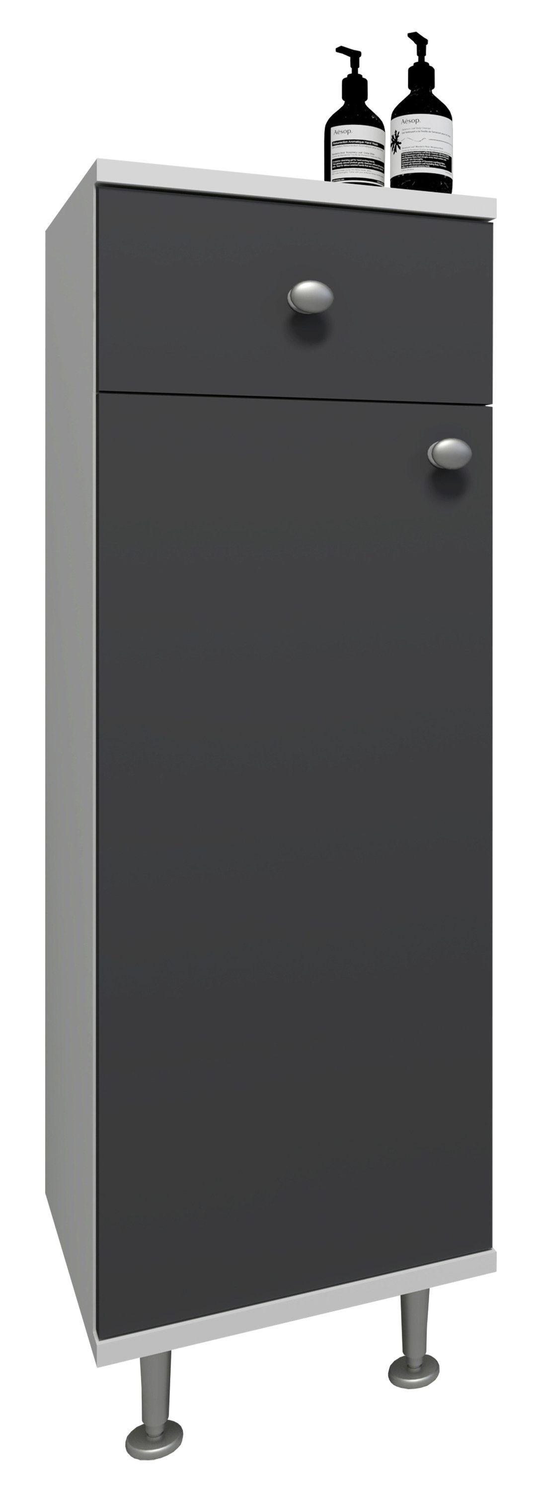 VCM Midischrank Nilosi B. 30 x T. 30 x H. 95 cm Aufbewahrung für Handtücher und Pflegeprodukte, 2 Fächer, 1 Schubladen