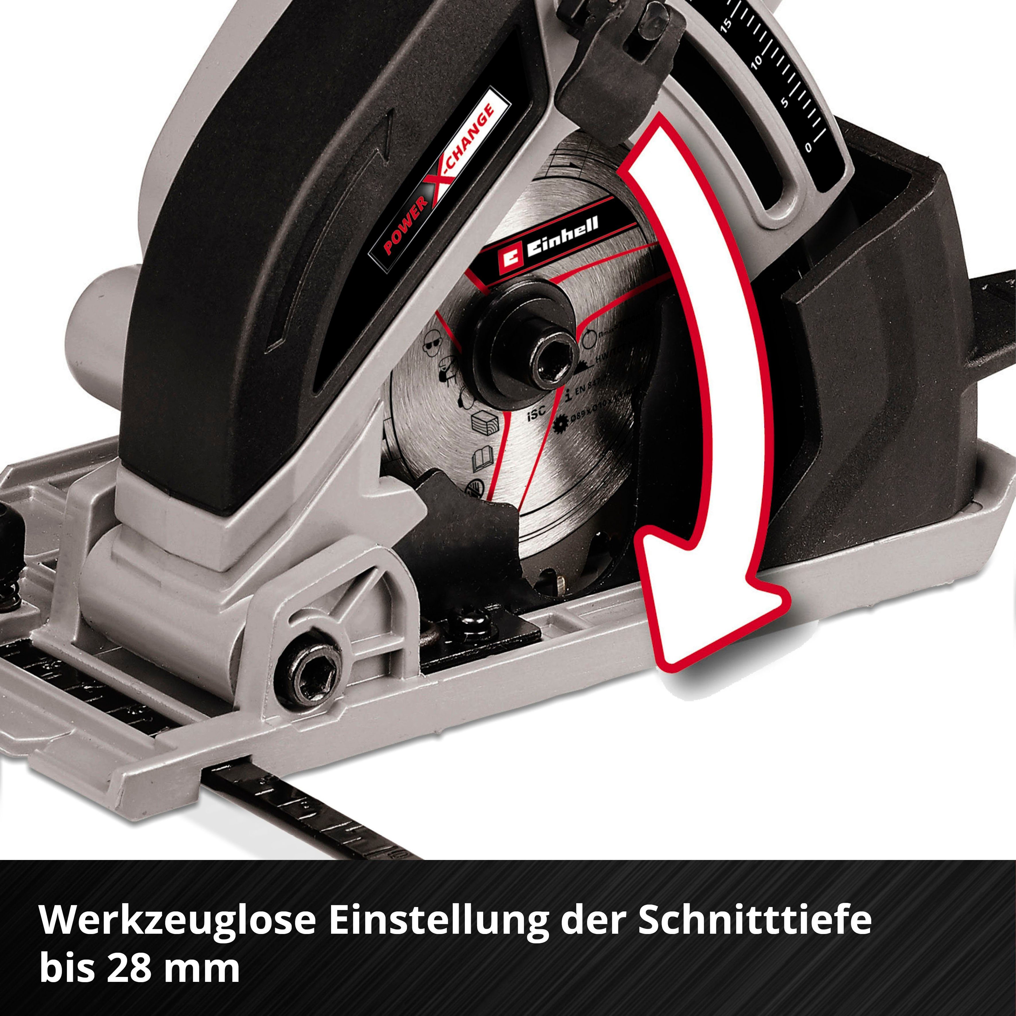 Einhell Akku-Handkreissäge TE-CS 18/89 Li - ohne Solo, und Ladegerät Mini, Akku