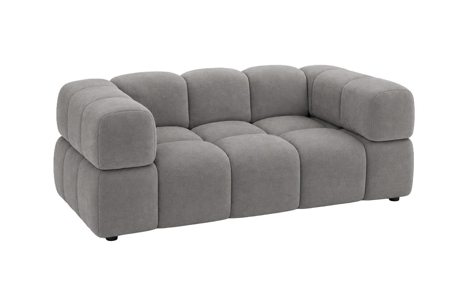 Kaiser Möbel Sofa 2-Sitzer im Veloursstoff Bluvel, AVERRO, Modernes Lounge-Design,Dekorative Steppungen