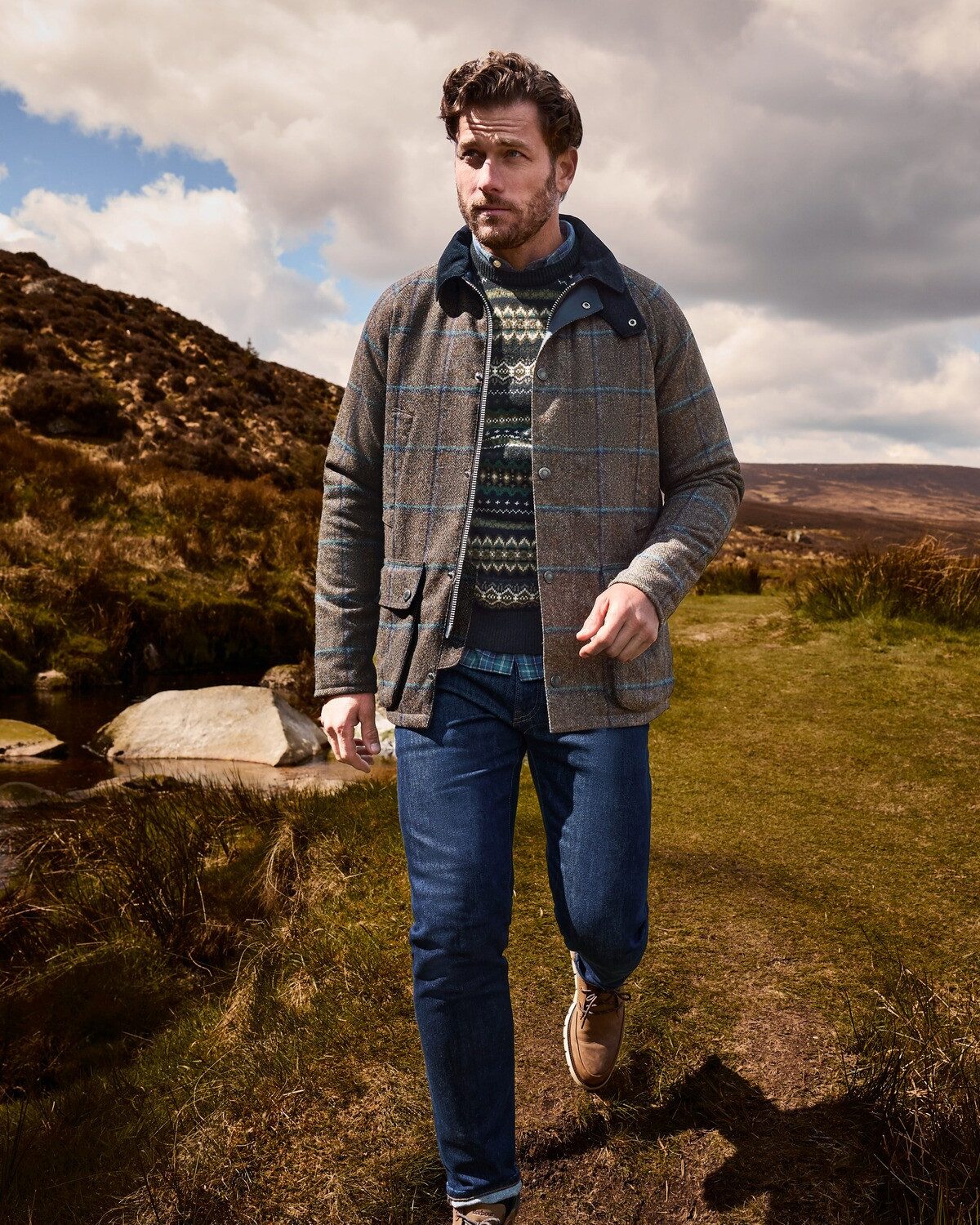 Barbour Winterjacke Check Wolljacke Bedale günstig online kaufen