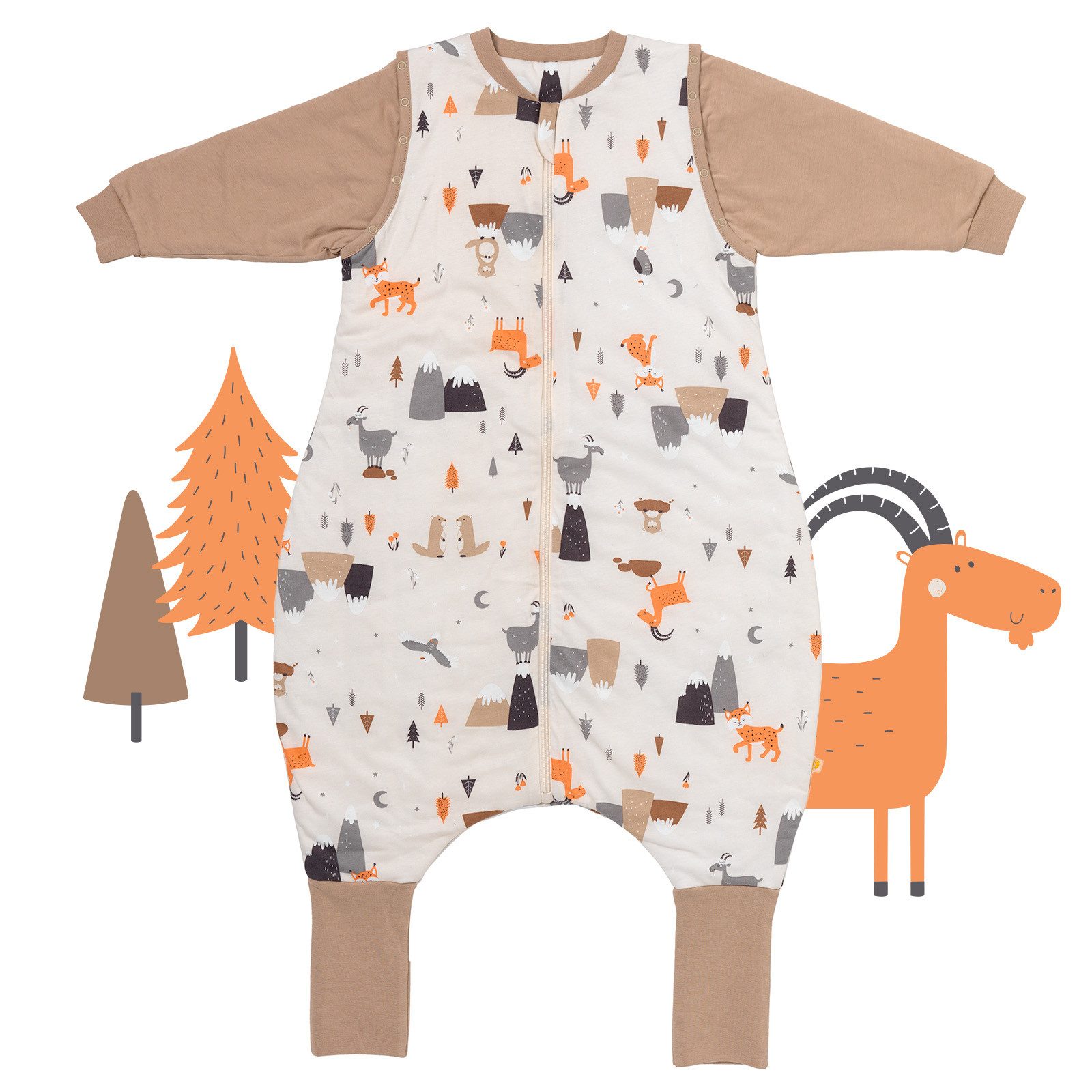 Schlummersack Kinderschlafsack Schlafsack mit Füßen und umklappbaren Bündchen, 3.5 Tog OEKO-TEX