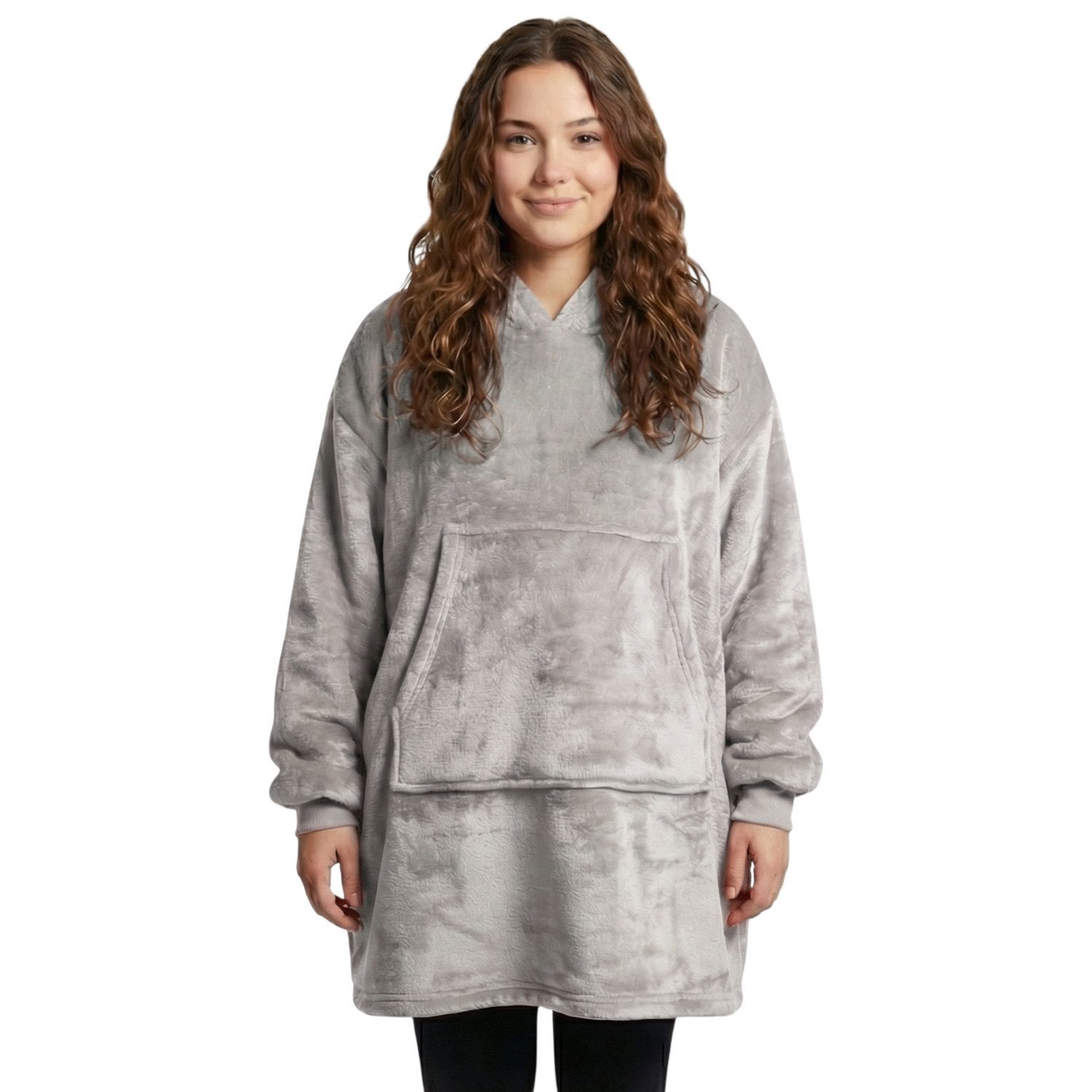 Wohndecke IamFlauschi Hoodie Decke mit Ärmeln, Kapuze und Kängurutasche, NYVI, Tragbare Flanell Decke zum Anziehen für Erwachsene & Jugendliche