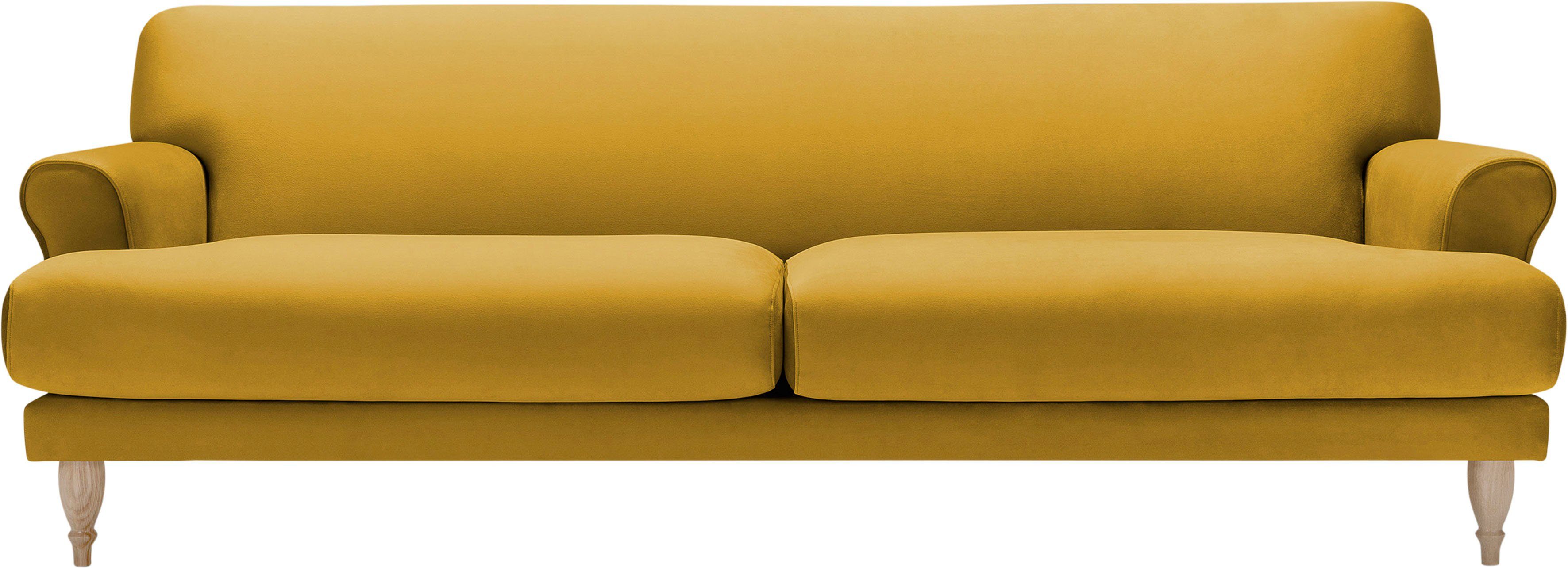 LOVI Sofa Ginger, 3-Sitzer, Eiche Füße Polsterunterlage mit Sitzunterfederung natur