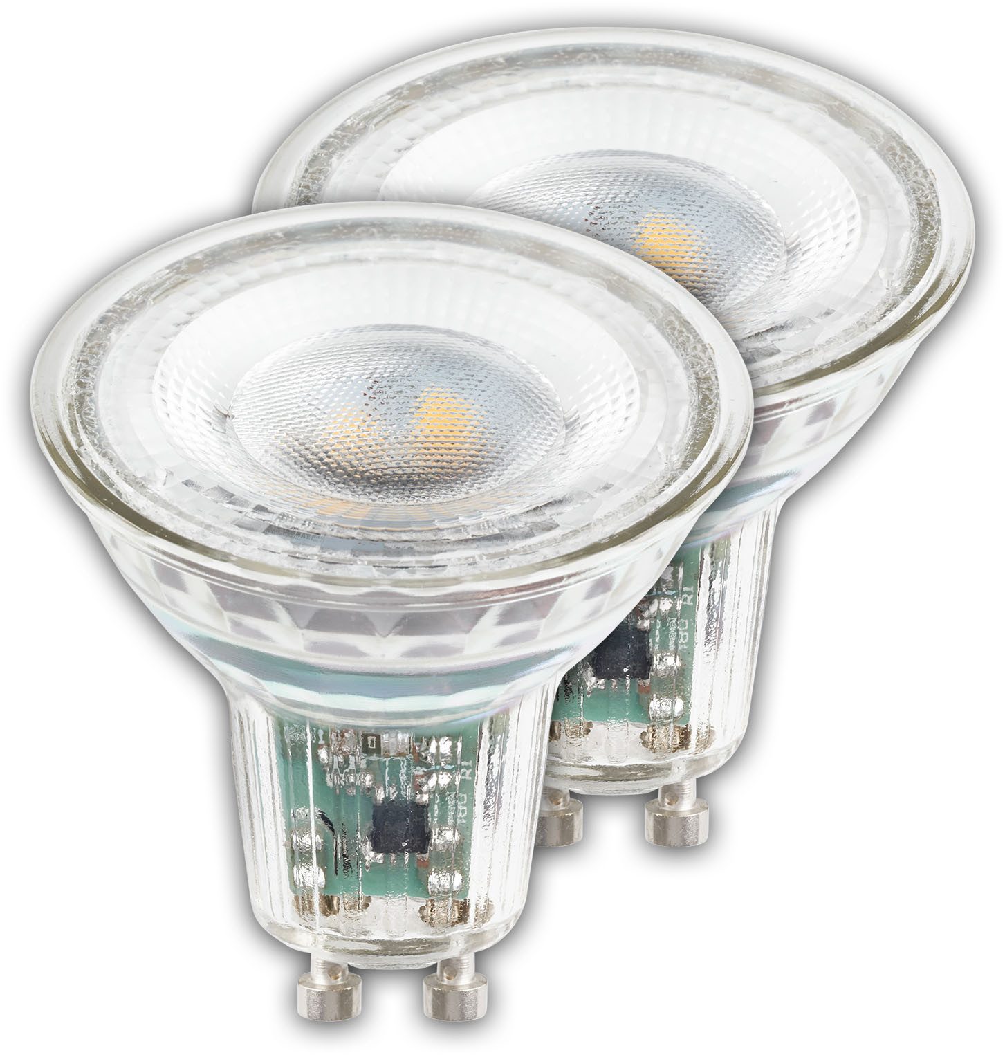 Briloner Leuchten LED-Leuchtmittel Ultraeffizientes GU10 Leuchtmittel EEK A, 2er Set, GU10, GU10, Warmweiß, 4,7W, 850 Lumen, 3000K