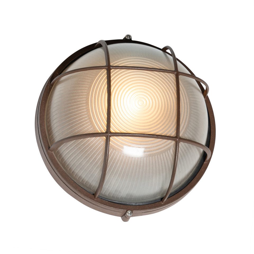 Qazqa Außen-Wandleuchte Hanneke, ohne Leuchtmittel, Warmweiß, QAZQA Außen Wand­leuchte, e27, Rostbraun, Aluminium, Industrie