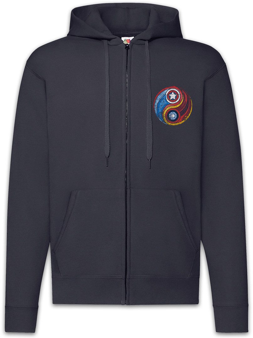 Sweatjacke Captain Stark Ying Yang Zipper Hoodie Tony Iron Yin-Yang Captain Man