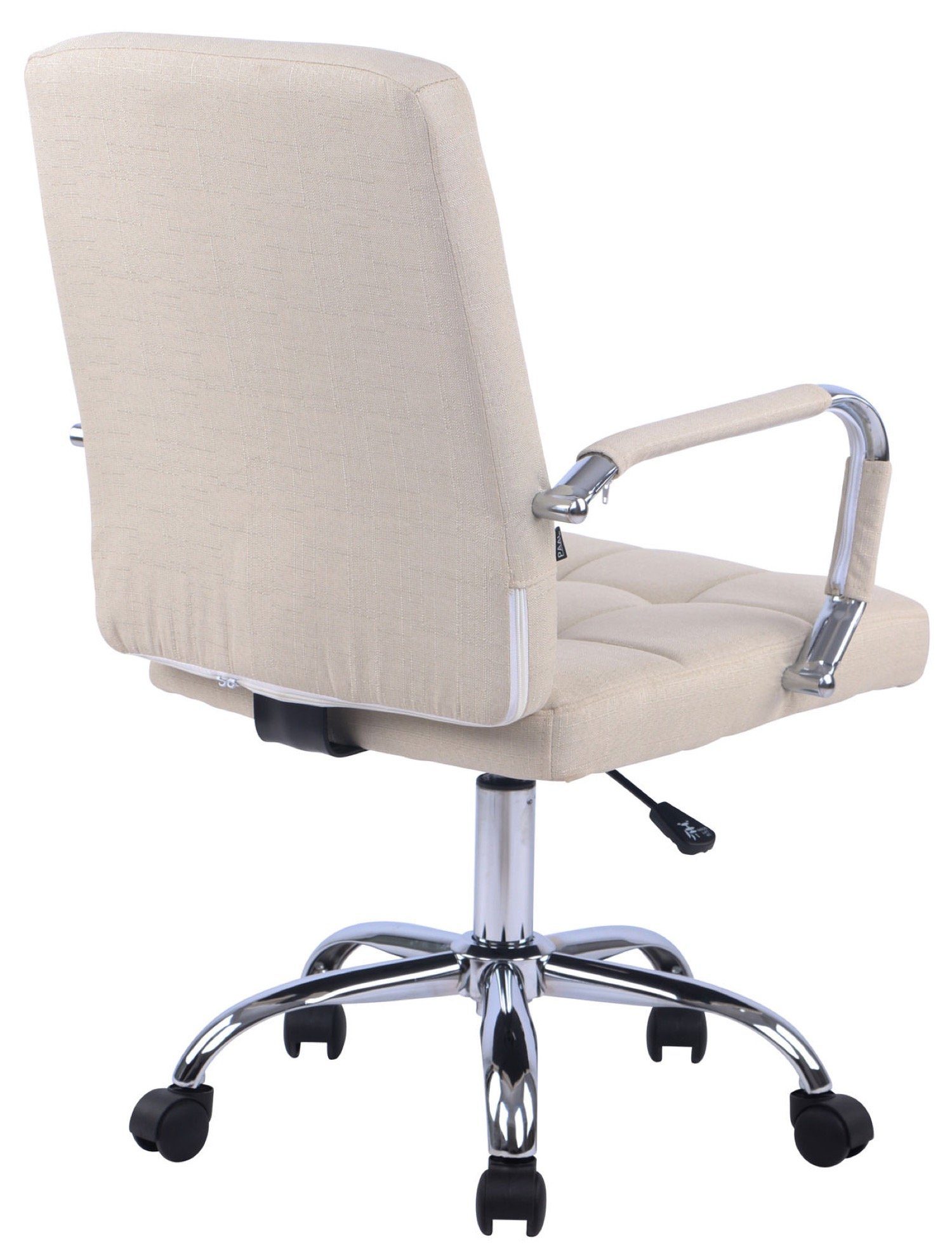 TPFLiving Bürostuhl Deal V1 360° Gestell: und Drehstuhl, höhenverstellbar bequemer (Schreibtischstuhl, - drehbar XXL), creme Bürostuhl Rückenlehne chrom Sitzfläche: Stoff mit Chefsessel, Metall 