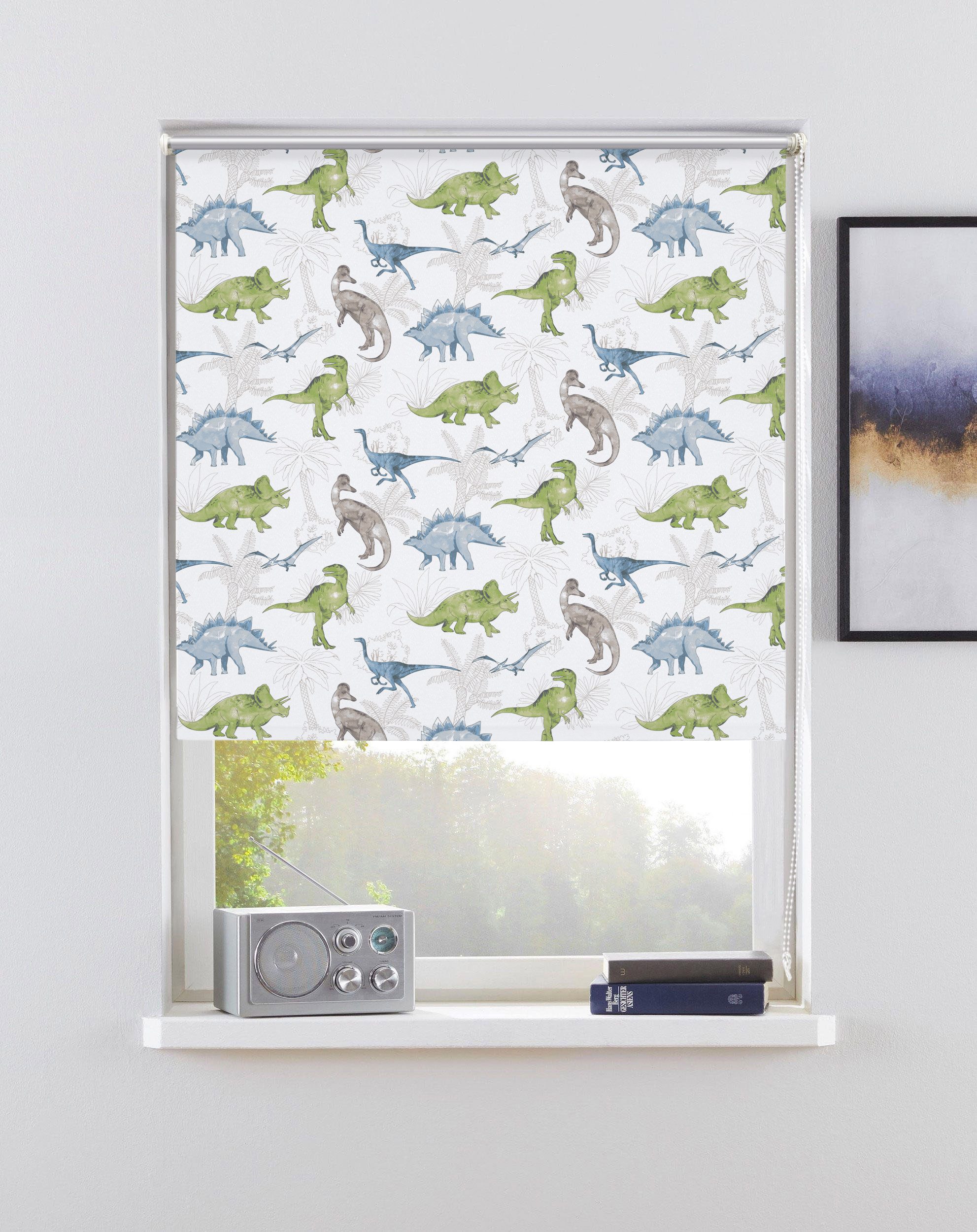 Rollo DINO, Lüttenhütt, verdunkelnd, ohne Bohren, freihängend, Klemmfix, Fi günstig online kaufen