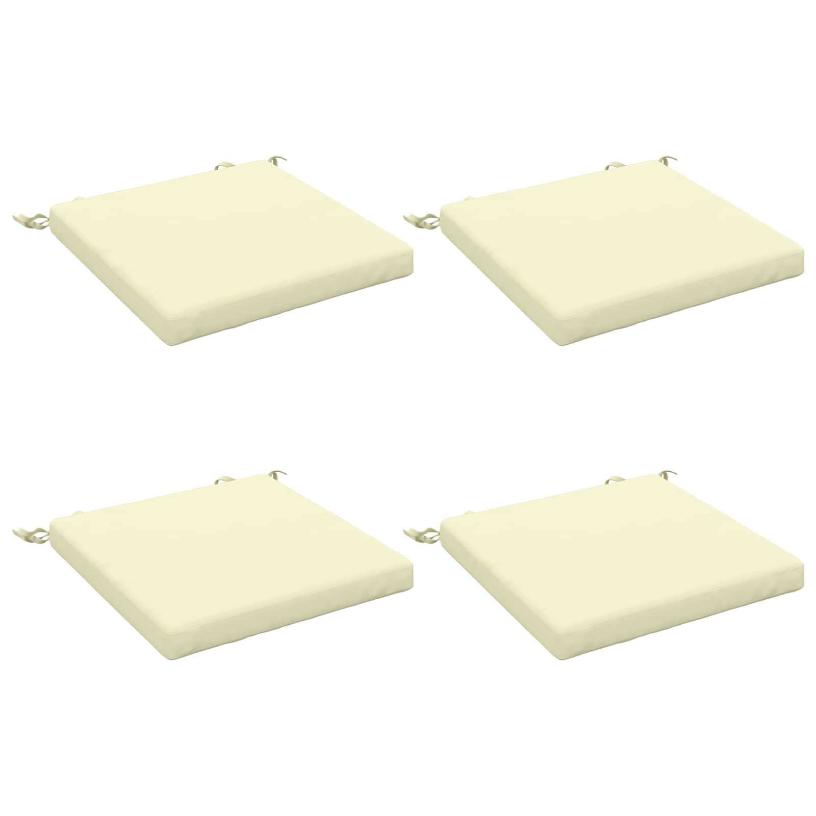 vidaXL Sitzauflage 4-teilige Sitzkissen SOEST 4 stk. 100 % Polyester Creme, (4 St)