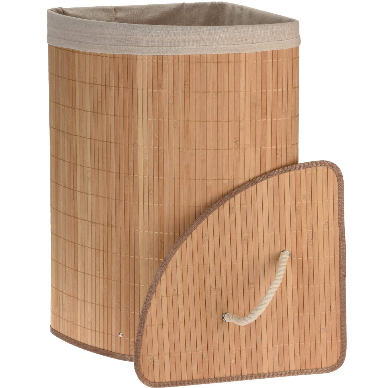 Bathroom Solutions Wäschekorb Wäschekorb im skandinavischen Stil, Bambus, 72 l