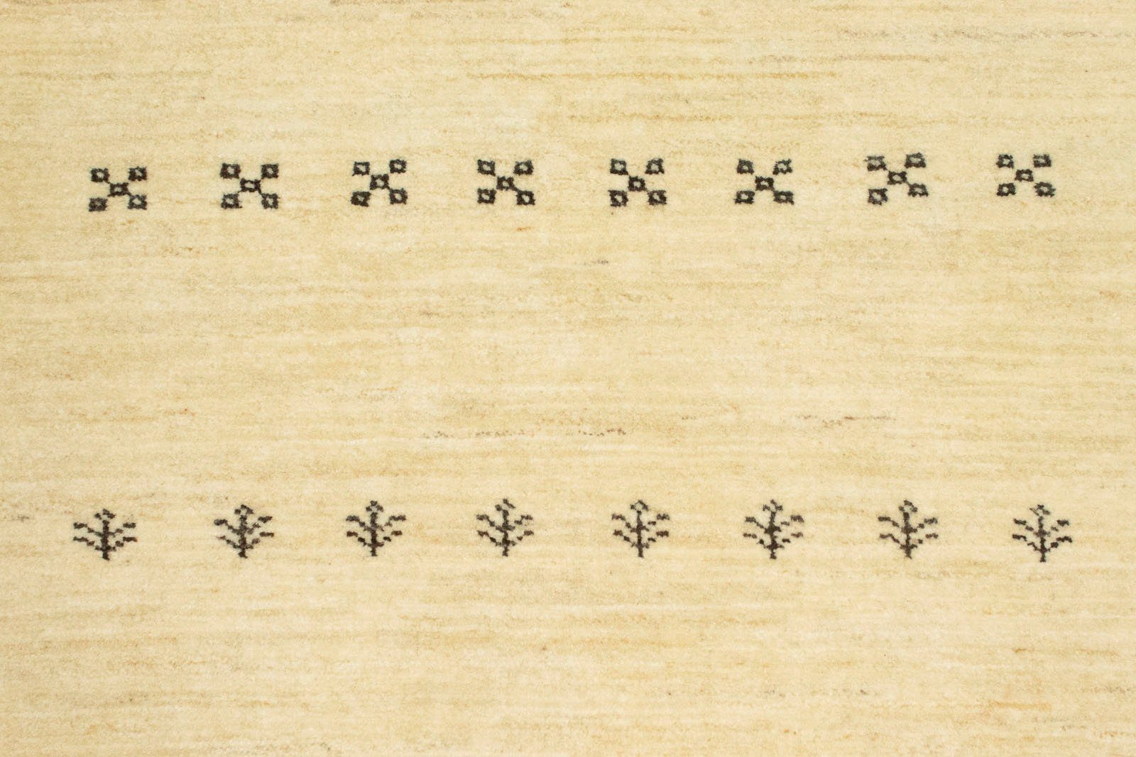 Wollteppich Gabbeh Teppich handgeknüpft naturweiß, 18 Höhe: rechteckig, morgenland, mm, handgeknüpft