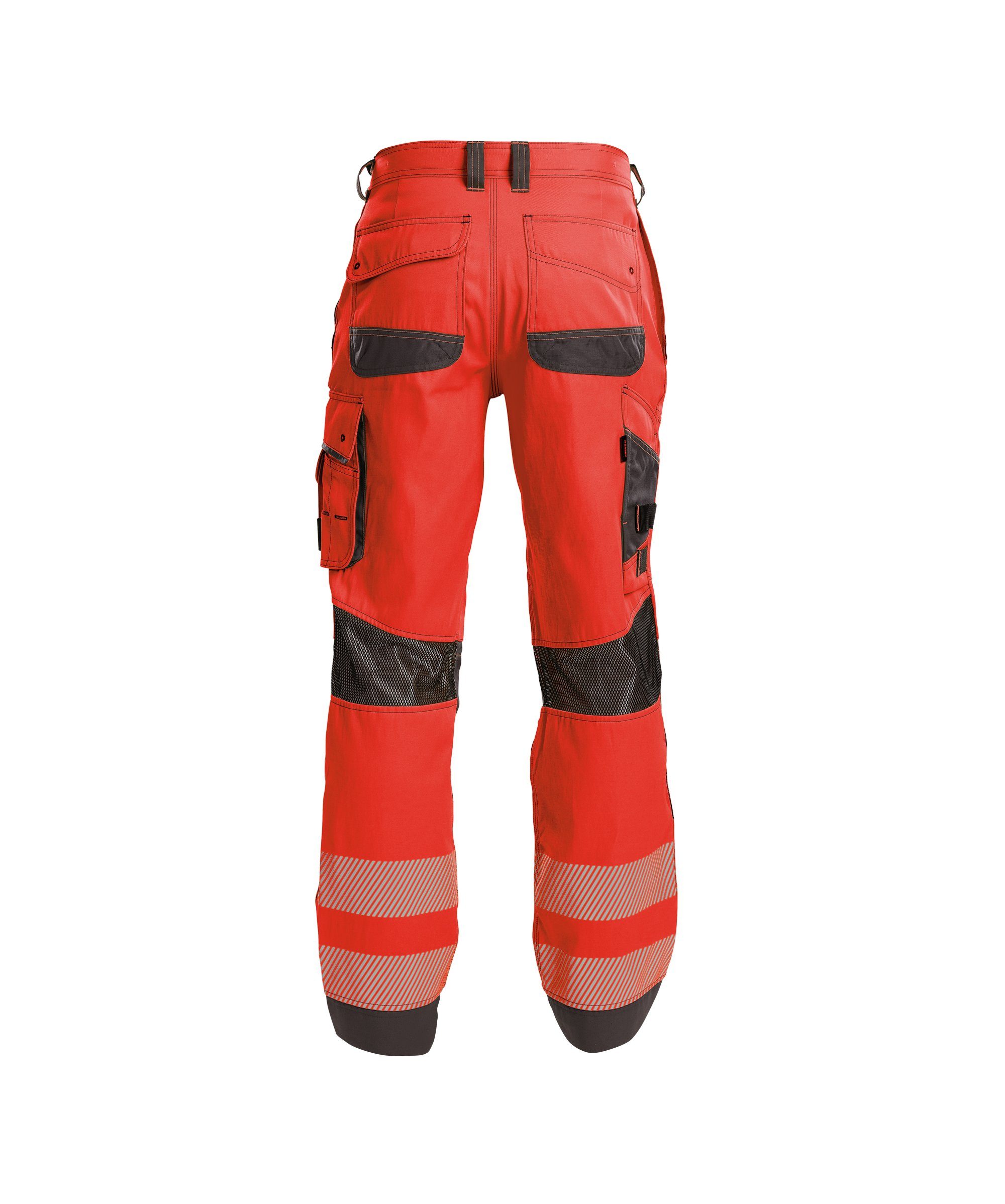 Dassy Arbeitshose Sommer Odessa neonrot/zementgrau mit Kniepolstertaschen Warnschutzhose (1-tlg)