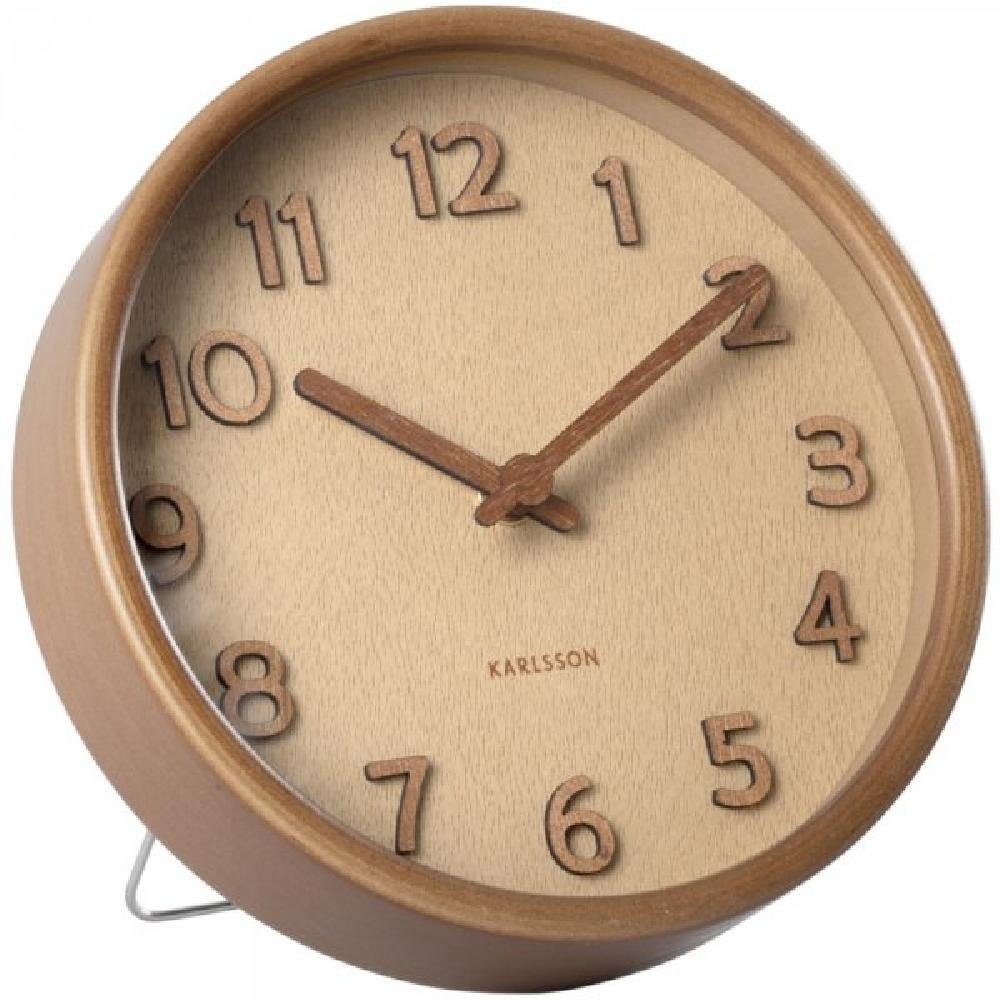 Karlsson Grain Uhr Tischuhr Wood Pure (22x4,5cm) Sand Brown