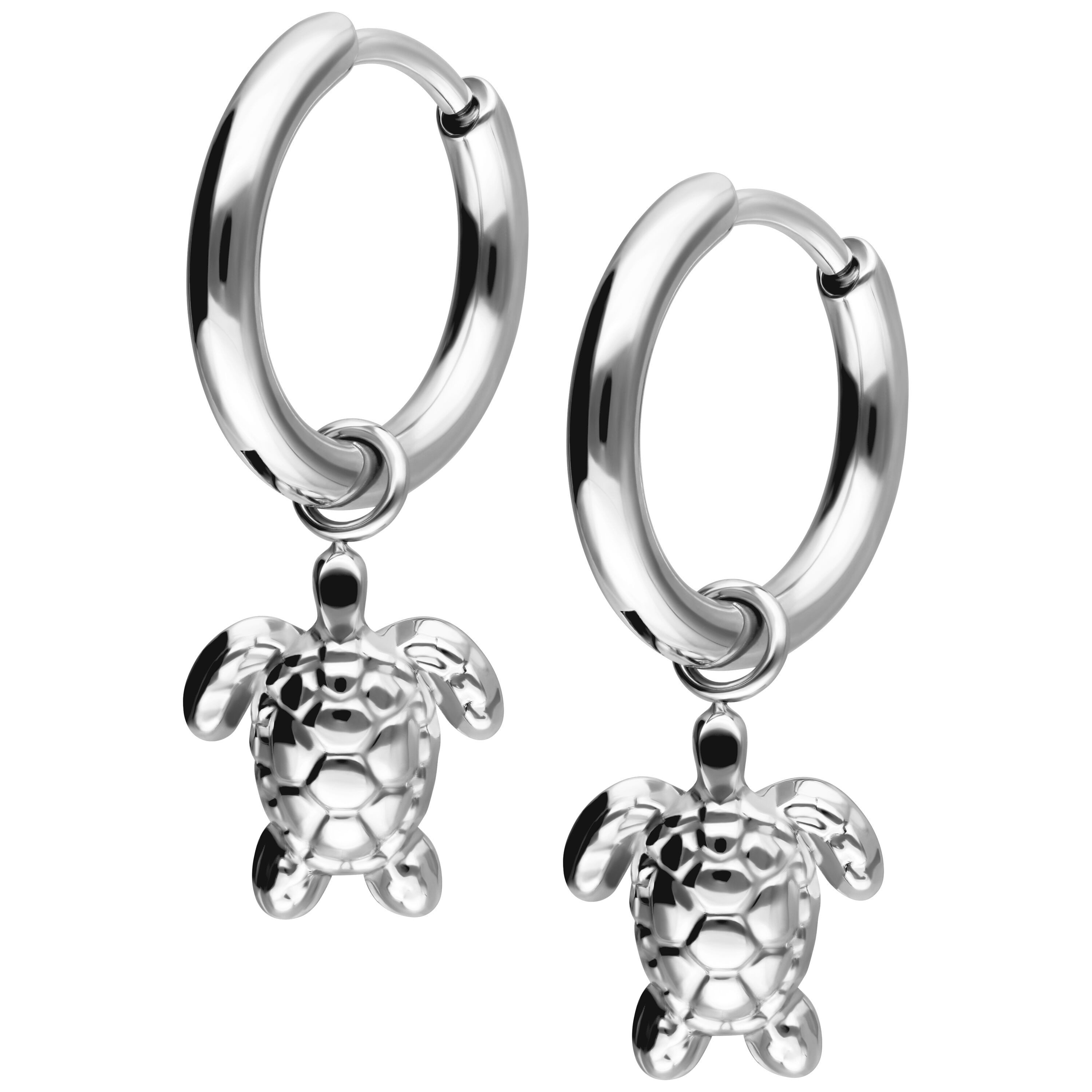 Wildcat Paar Ohrhänger Little Turtle Hoops Pair - Silber, Chirurgenstahl 316L - wasserfest, langlebig, hautverträglich