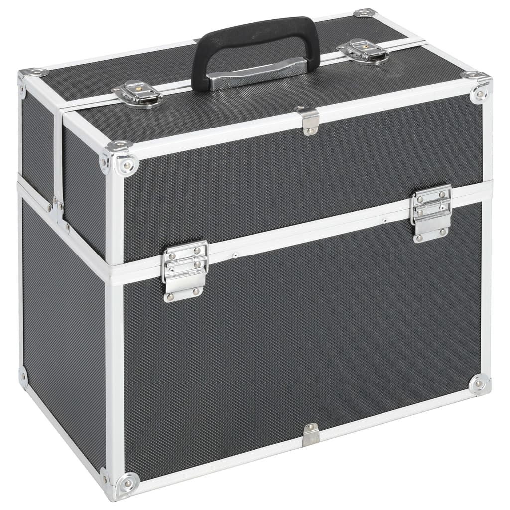 vidaXL Kulturbeutel Kosmetikkoffer Beautycase Schminkkoffer Kulturtasche 37x24x35 cm Schw