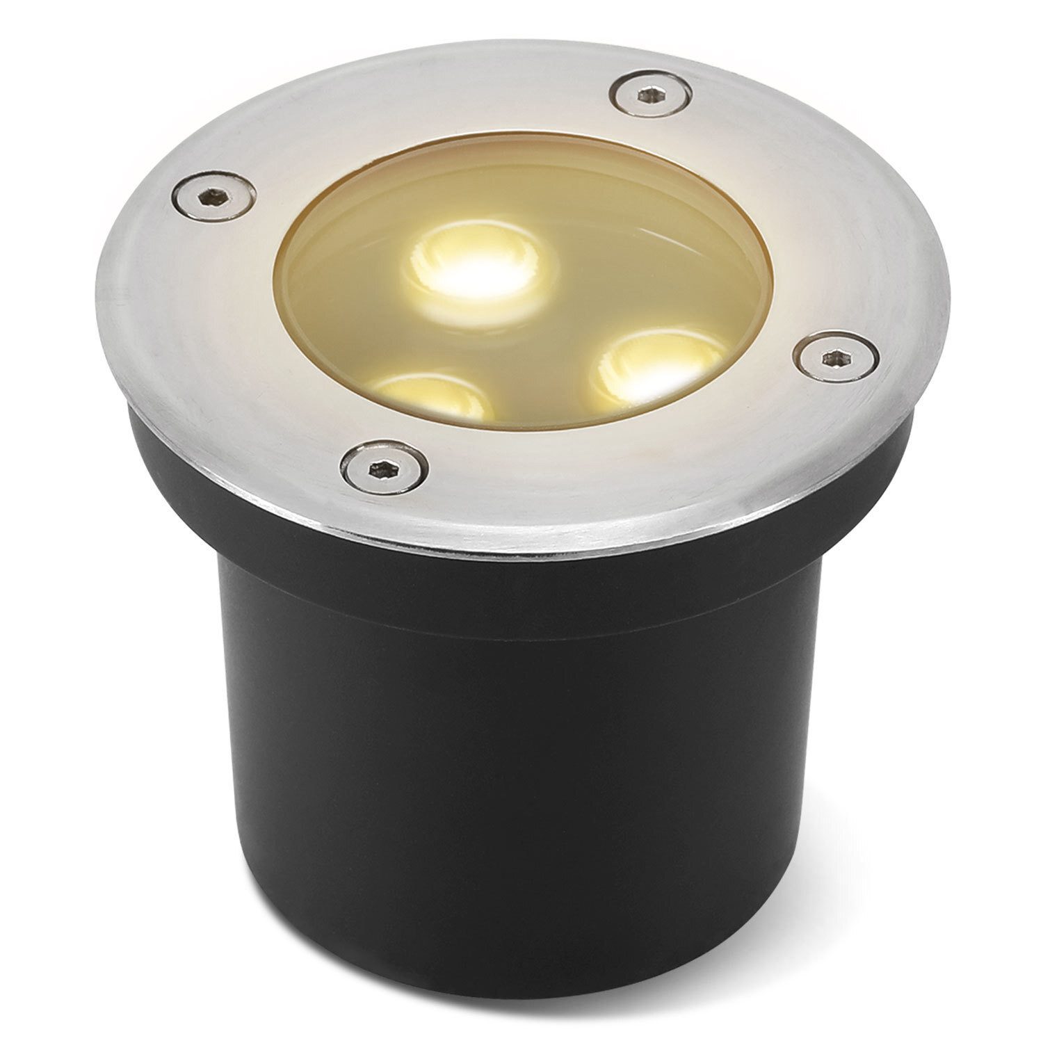 Clanmacy Gartenstrahler 3W LED Bodenleuchte Bodenstrahler Außen-Beleuchtung IP65 Warmweiß