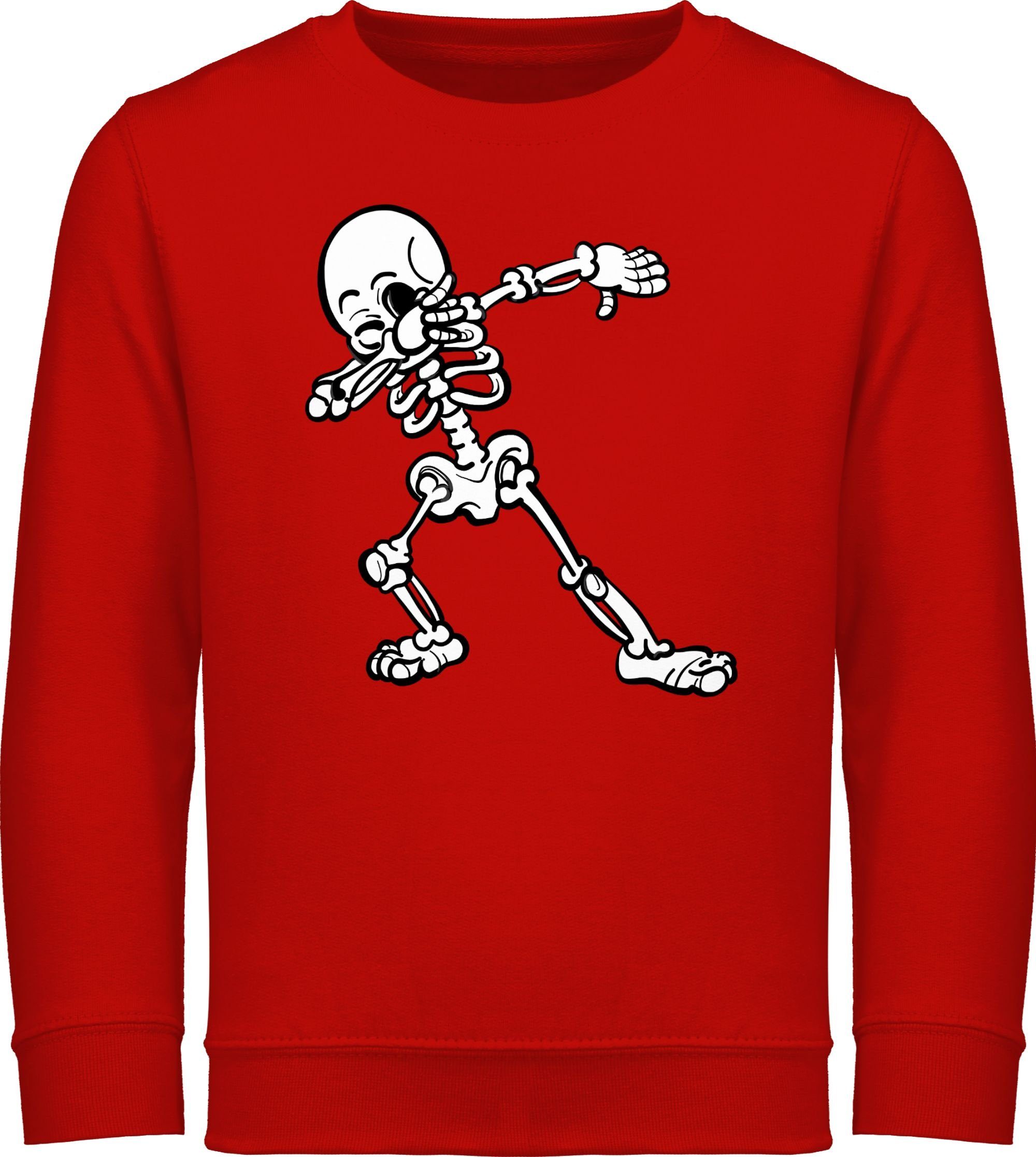 Shirtracer Sweatshirt Dabbing Skelett Halloween Kostüme für Kinder Jungs 2 Rot