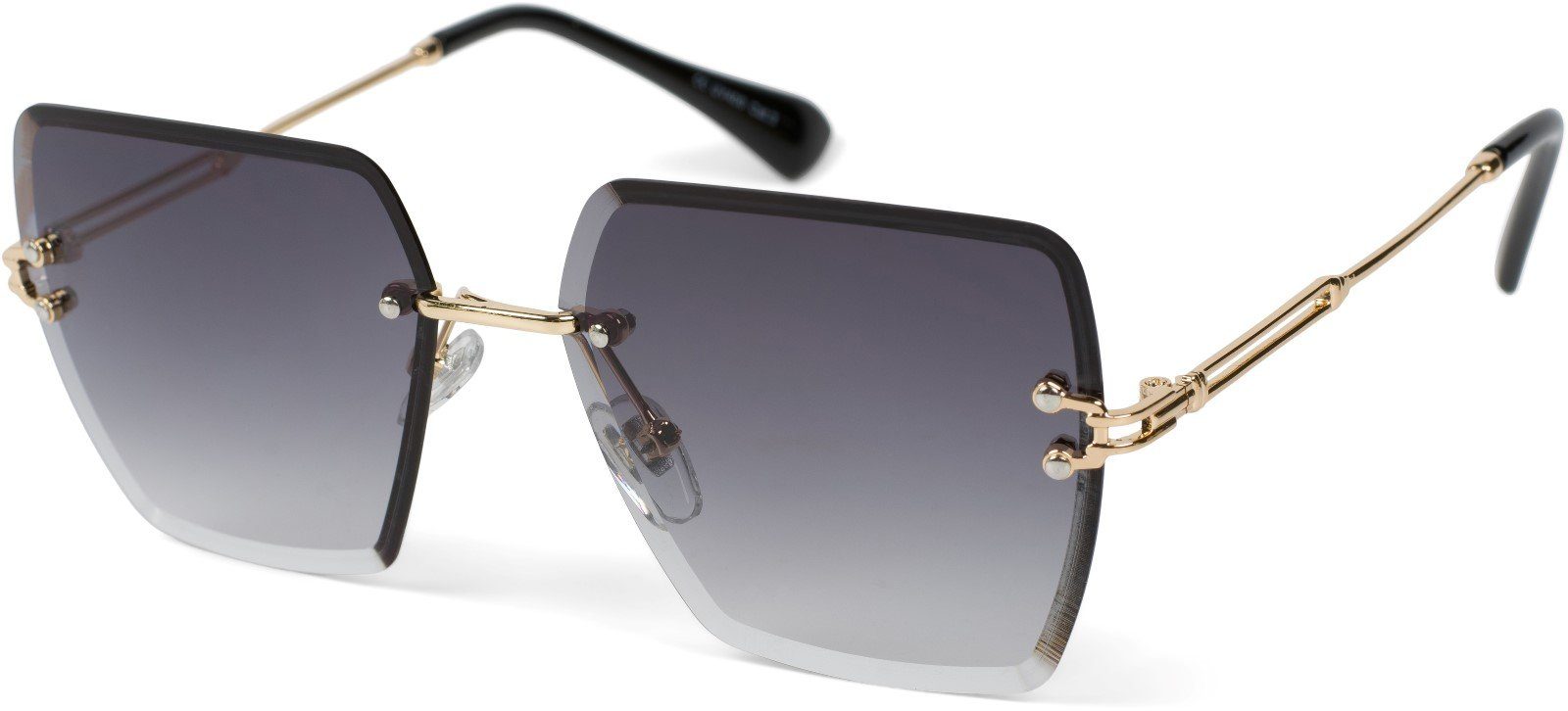 styleBREAKER Sonnenbrille (1-St) Getönt Gestell Gold / Glas Grau Verlauf