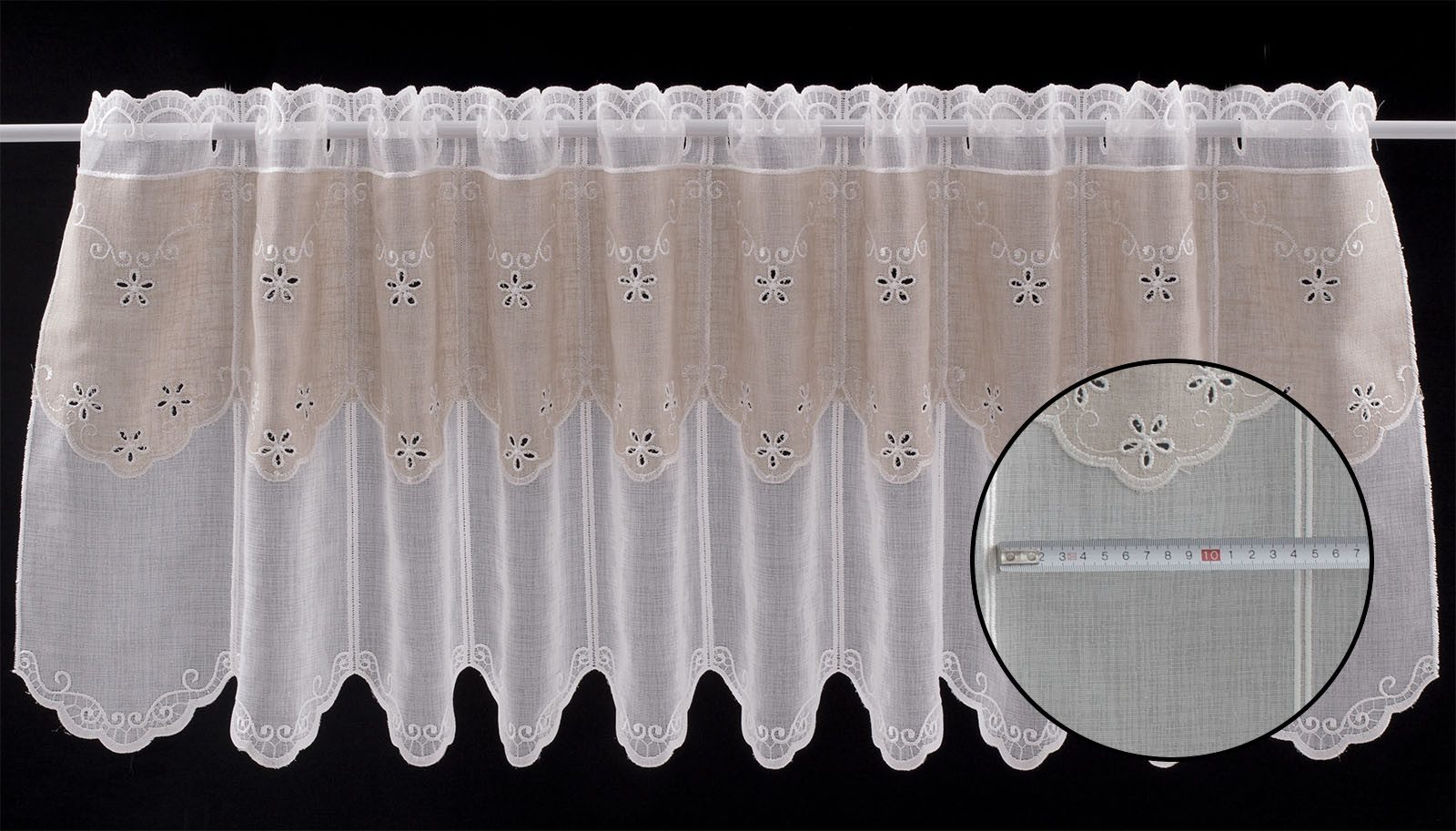 Gardinen Kranzusch Scheibengardine Landhaus Doppelstoff, Stangendurchzug, t günstig online kaufen