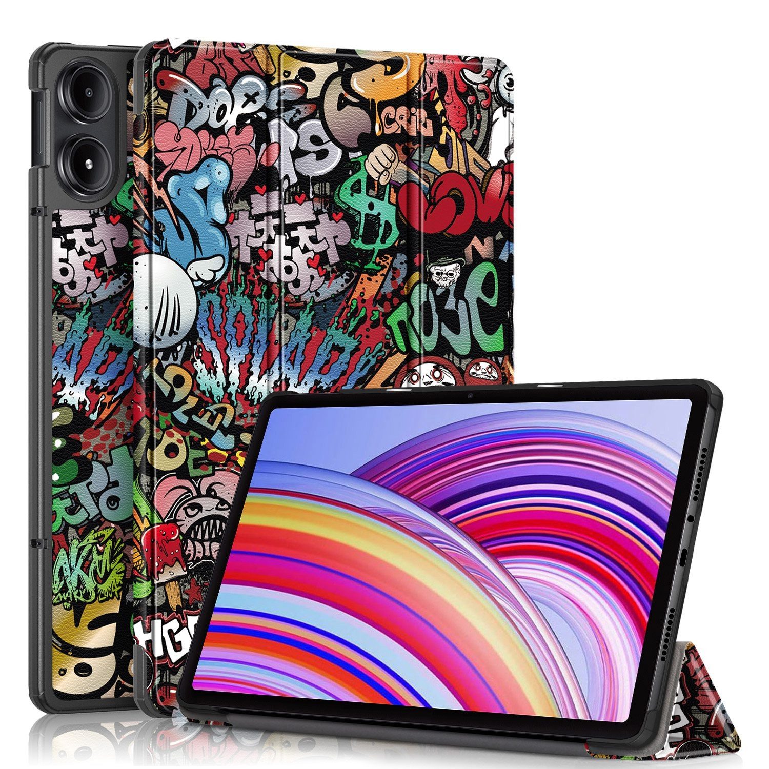 Wigento Tablet-Hülle Für Xiaomi Redmi Pad Pro 12.1 3folt Wake UP Smart Cover Tasche Hülle, Kunst-Leder Schutzhülle Smart Case Cover Auto Sleep / Wake UP
