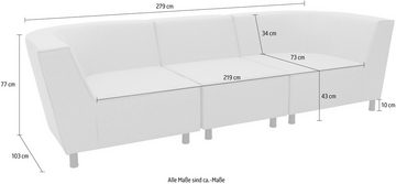 DOMO collection 3-Sitzer Sonna, individuell zusammenstellbar, Gartenlounge-Set oder Einzelelemente, Outdoor