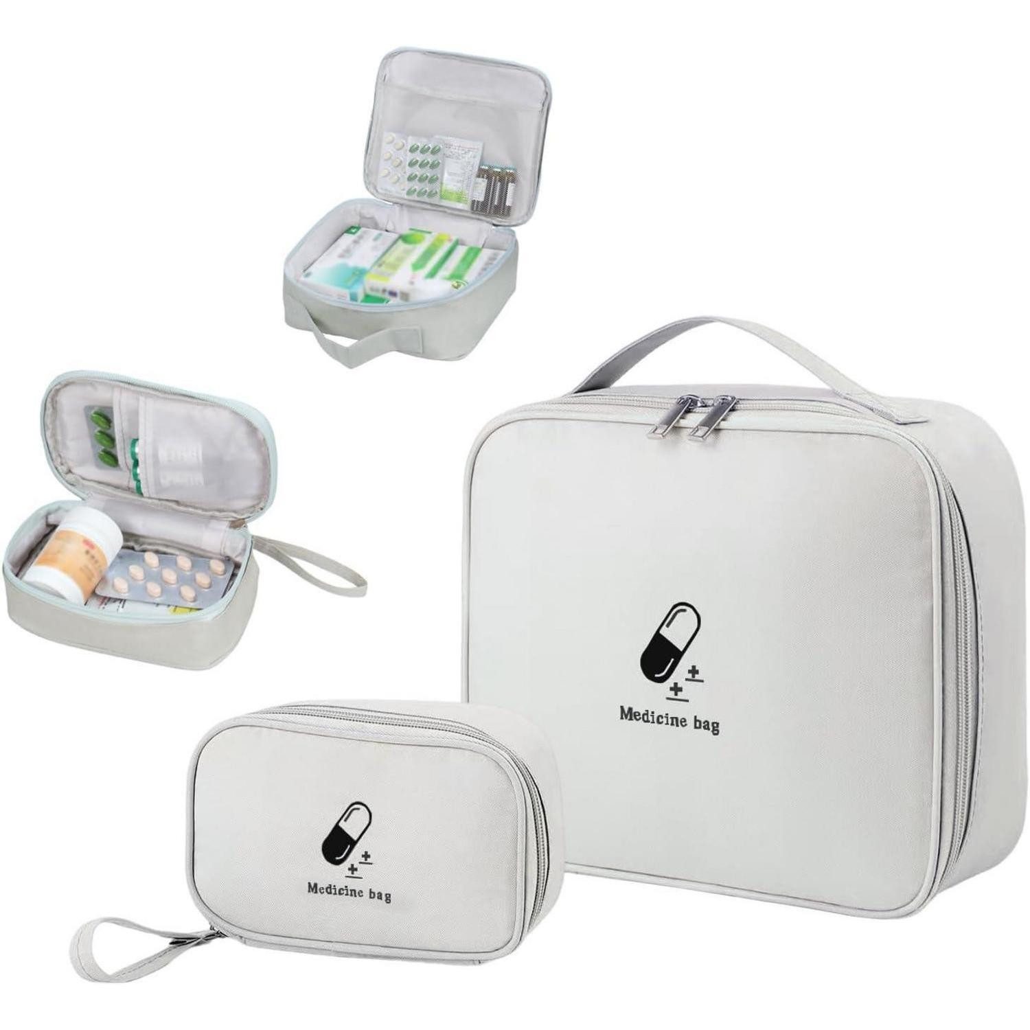 JUNUNDJING Erste-Hilfe-Set 2er Set Medikamententasche, Reiseapotheke wasserdicht, Erste Hilfe