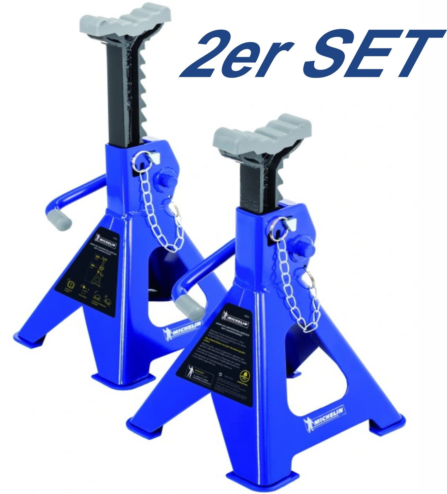 Michelin Unterstellbock 2er Set Traglast 2 t Sicherung 2000 KG von 28 bis 43 cm