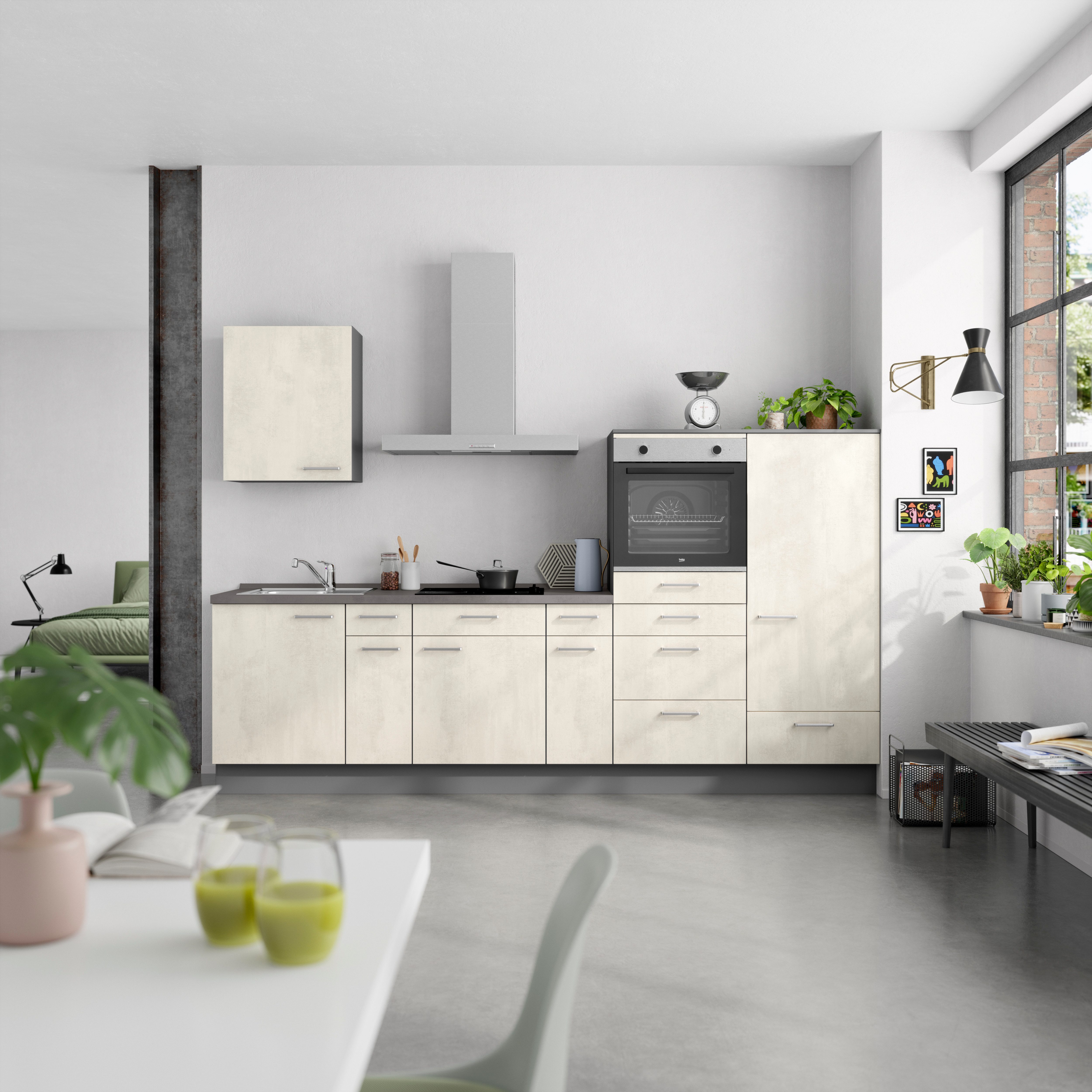 nobilia® Küchenzeile "Riva I", NEU: individuell anpassbar mit gratis Profi-Beratung, vormontiert, Breite 300 cm, Ausrichtung wählbar, wahlw. mit E-Geräten